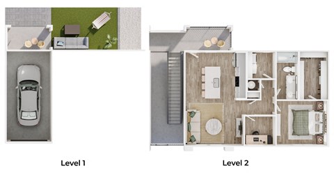 Floor plan for 1 bed, 1 bath, 774 sqft